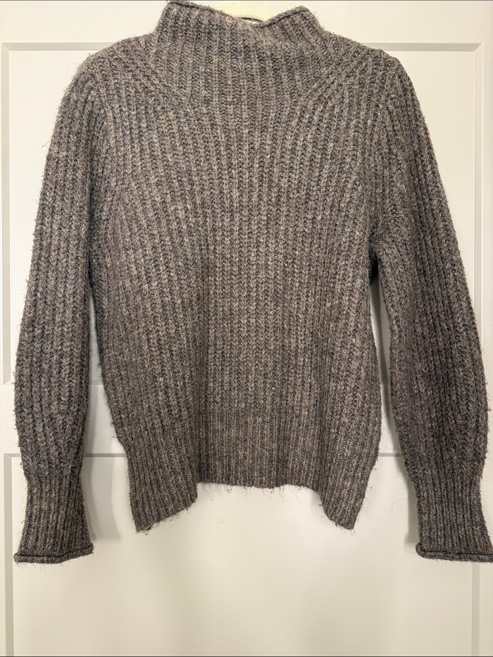 Madewell Heather Gray Ribbed Turtleneck Sweater